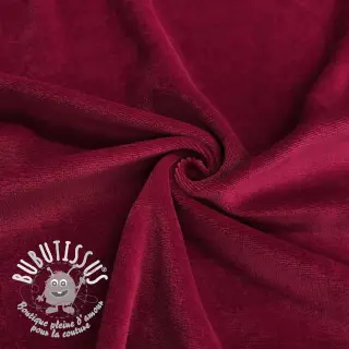 Tissu velours jersey berry