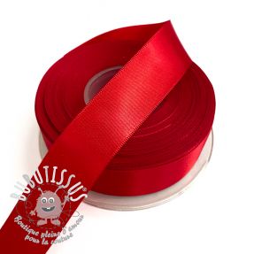 Ruban satin double face 25 mm red
