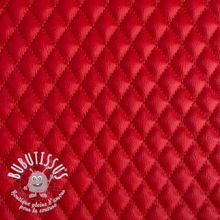 Simili cuir MATELASSE rouge