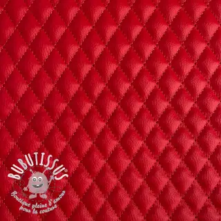 Simili cuir MATELASSE rouge