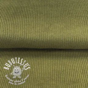 Tissu velours cotelé army green
