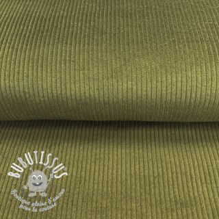 Tissu velours cotelé army green