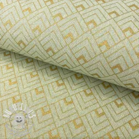 Tissu déco Linenlook Art deco cubes mint metallic premium