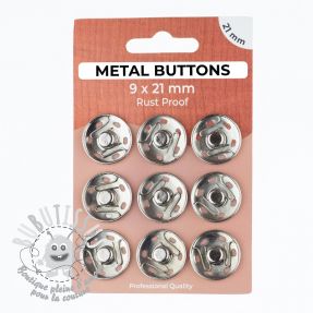 Boutons Pression METAL 21 mm silver