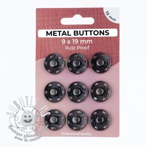 Boutons Pression METAL 19 mm anthracite
