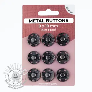 Boutons Pression METAL 19 mm anthracite