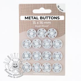 Boutons Pression METAL 16 mm off white