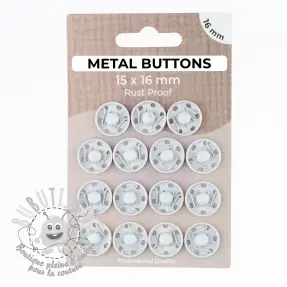 Boutons Pression METAL 16 mm off white