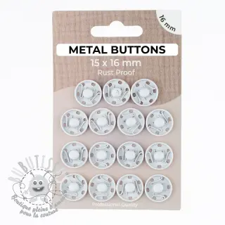 Boutons Pression METAL 16 mm off white