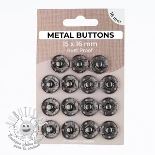 Boutons Pression METAL 16 mm anthracite