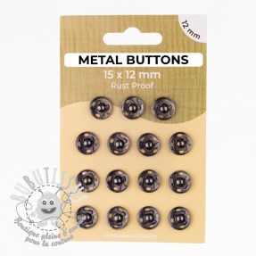 Boutons Pression METAL 12 mm anthracite
