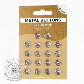 Boutons Pression METAL 10 mm silver