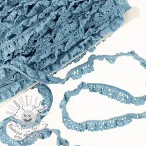 Dentelle de coton élastique old blue
