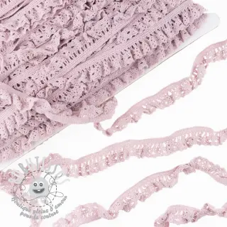 Dentelle de coton élastique light old pink