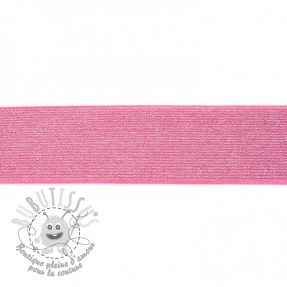 Élastique lisse 5 cm glitter fuchsia