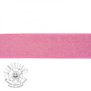 Élastique lisse 5 cm glitter fuchsia
