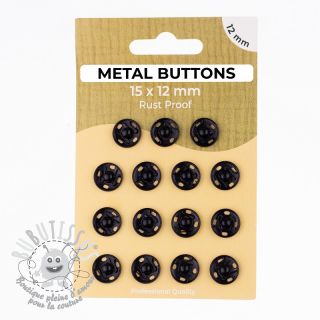 Boutons Pression METAL 12 mm black