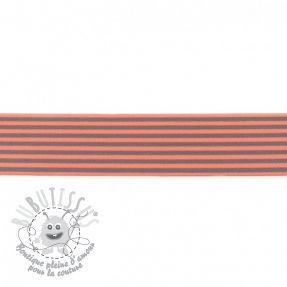 Élastique lisse 4 cm Stripe salmon