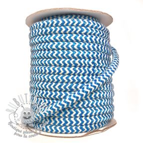 Cordon coton macramé ZIG ZAG aqua