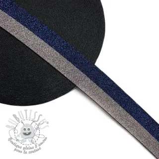 Élastique lisse 4 cm Lurex DOU marine grey