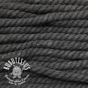 Cordon coton macramé 12 mm anthracite