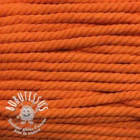 Cordon coton macramé 12 mm orange