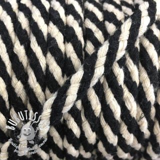 Cordon coton 5 mm black ecru