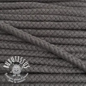 Cordon coton 8 mm dark grey