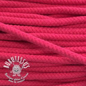 Cordon coton 8 mm fuchsia