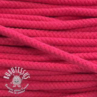 Cordon coton 8 mm fuchsia