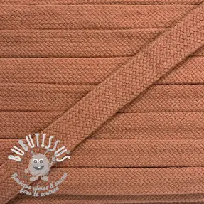Cordon coton tubulaire plat 13 mm salmon