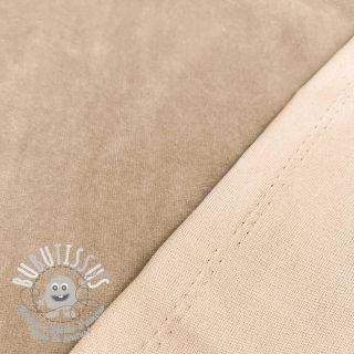 Tissu velours jersey sand