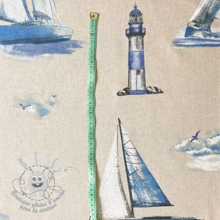 Tissu déco Linenlook Lighthouse sailing