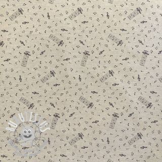 Tissu déco Linenlook premium Musical Note Dancing