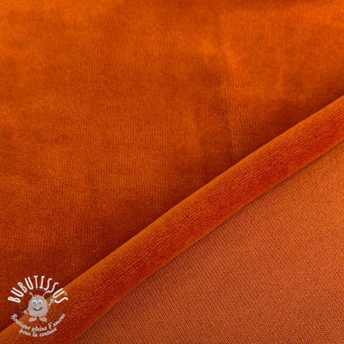 Tissu velours jersey orange
