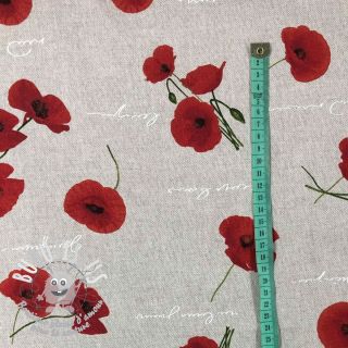 Tissu déco Linenlook Flower poppy