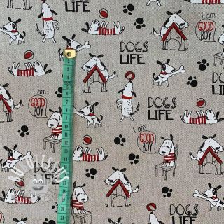 Tissu déco Linenlook Dogs life