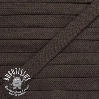 Cordon coton tubulaire plat 13 mm mocha