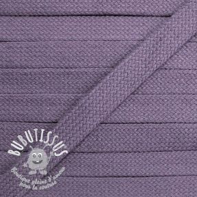 Cordon coton tubulaire plat 13 mm lavender