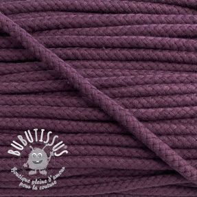 Cordon coton 8 mm violet