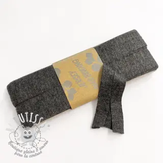 Biais élastique viscose - 3 m anthracite melange