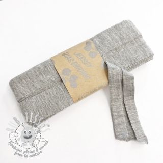 Biais élastique viscose - 3 m light grey melange