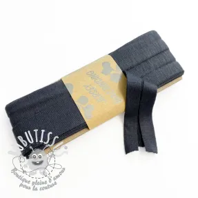 Biais élastique viscose - 3 m anthracite
