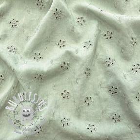 Viscose embroidery Flowers green