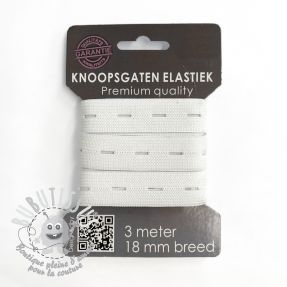 Ruban élastique pour boutonniere 18 mm white 3 m