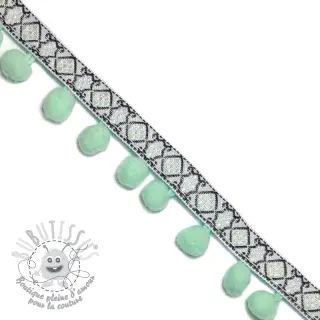 Galon pompon JACQUARD light mint