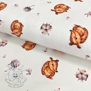 Jersey Snoozy fabrics Cute animals Armadillo digital print