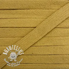 Cordon coton tubulaire plat 13 mm camel