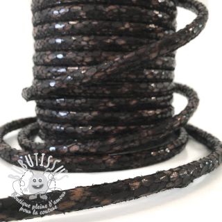 Cordon faux cuir Snake choco