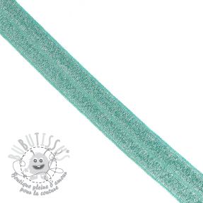 Biais élastique glitter 20 mm dark mint